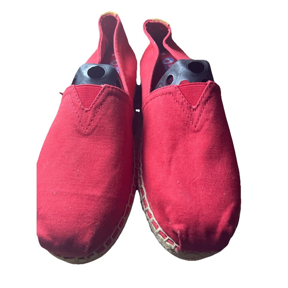 Skechers BOBS Women's 10 Slip On  Espadrilles Red Textile Wedge